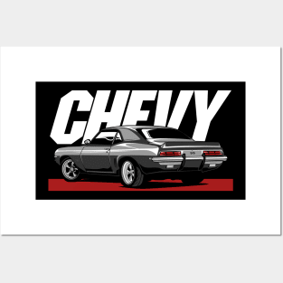 Chevy Camaro SS Grey Posters and Art